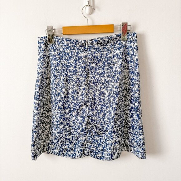 Zara 2 Piece Satin Effect Floral Skirt + Crop Tank Blue White Size Small - Picture 10 of 12